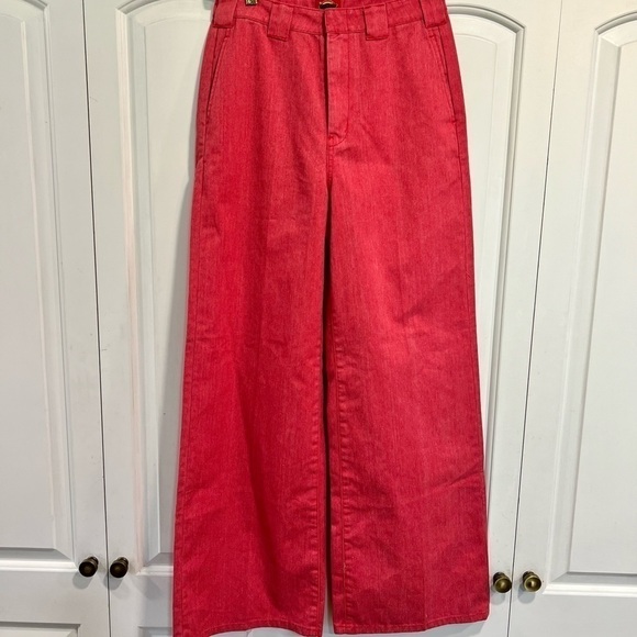 Dickies Wide Leg Pinkish Red Jeans - Picture 2 of 12